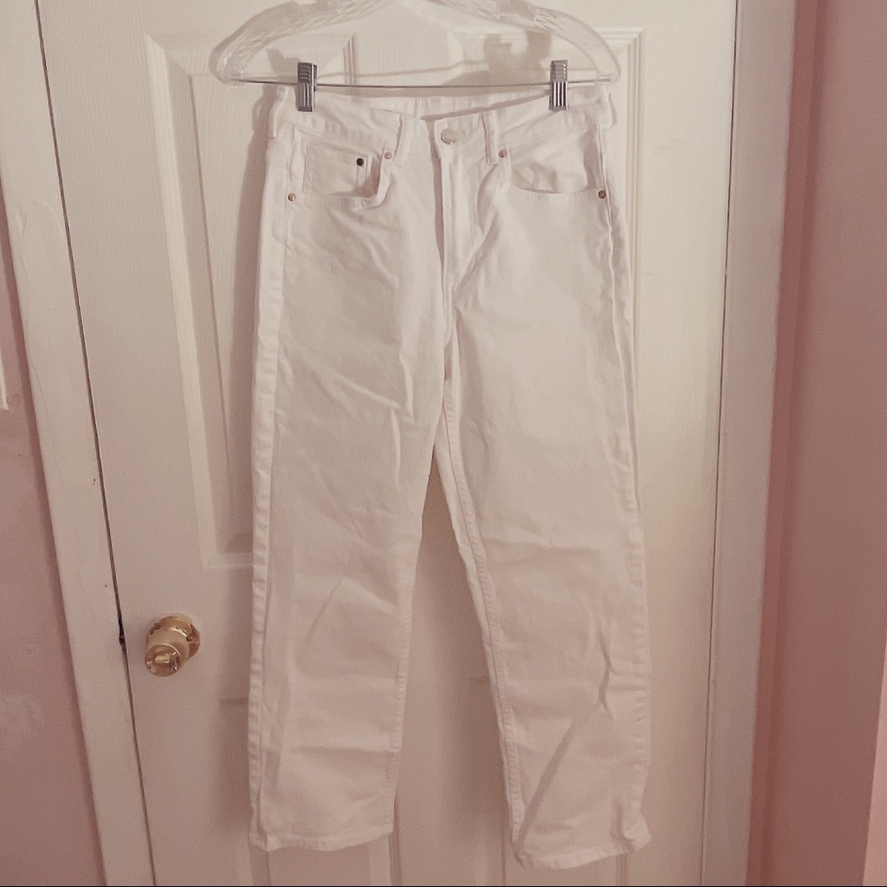 h&m white jeans / straight leg pants